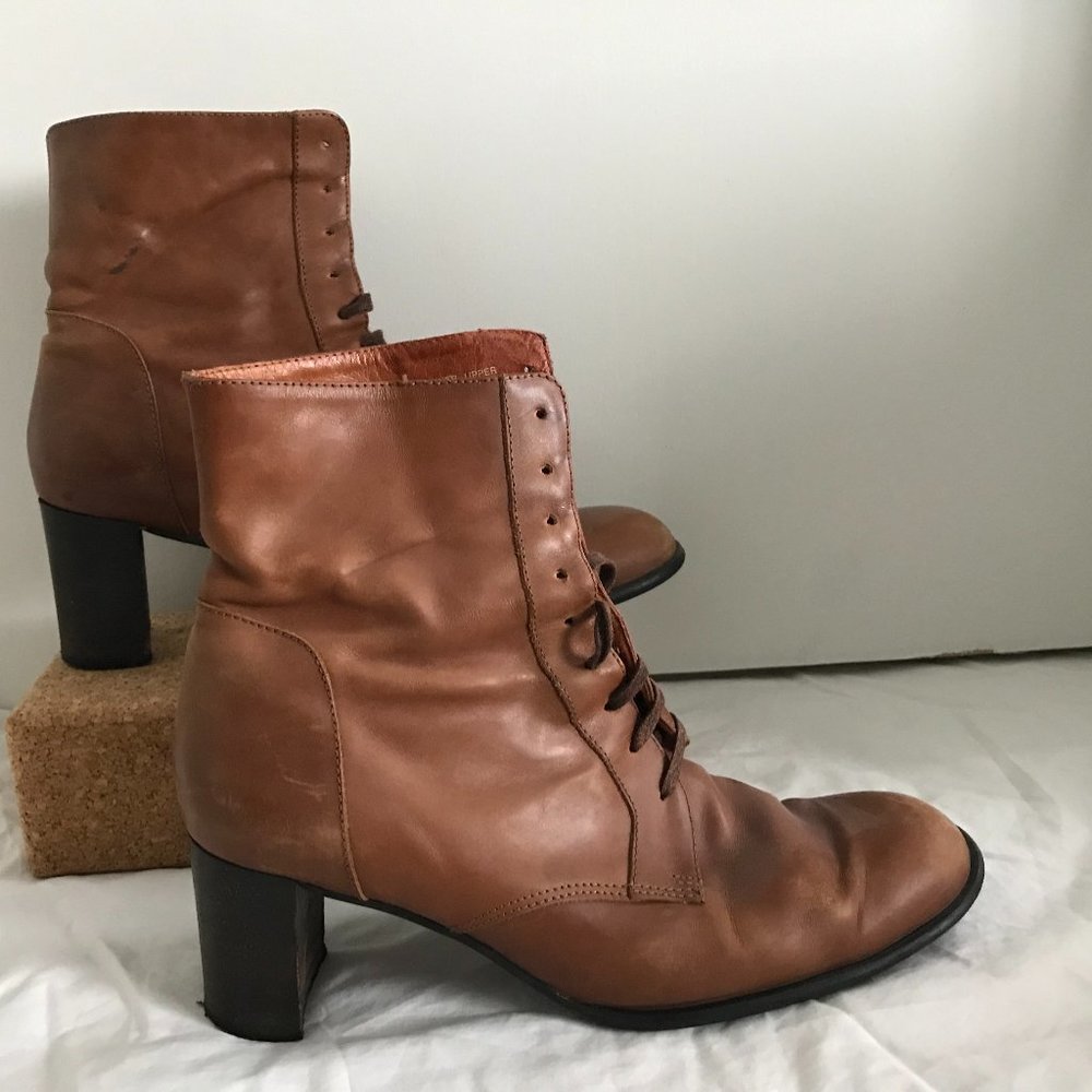 Leather Lace-Up Boots